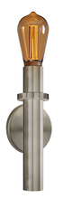  WS327SNST64AM - Wall Sconce Firenze Vintage Satin Nickel E26 Retro LED Amber ST64 Vintage Edison Bulb